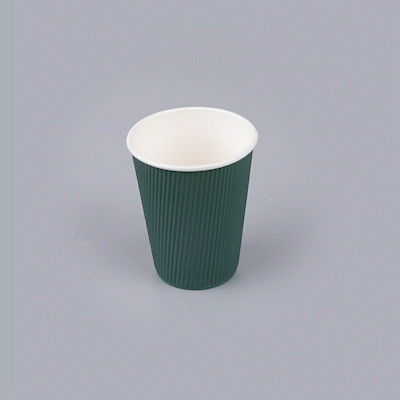 Restpresso 12 oz Forest Green Paper Coffee Cup - Ripple Wall - 3 1 Restpresso 12 oz Forest Green Paper Coffee Cup - Ripple Wall - 3 1