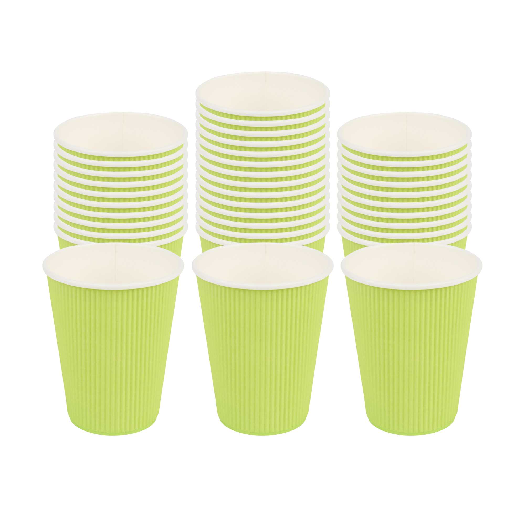 Restpresso 12 oz Eco Green Paper Coffee Cup - Ripple Wall - 3 1/2" x 3 1/2" x 4 1/4" - 25 count box