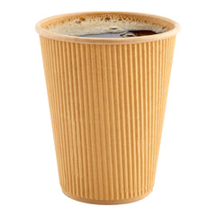 12 oz Kraft Paper Coffee Cup - Ripple Wall - 3 1/2