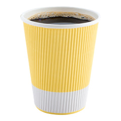 12 oz Light Yellow Paper Coffee Cup - Ripple Wall - 3 1/2