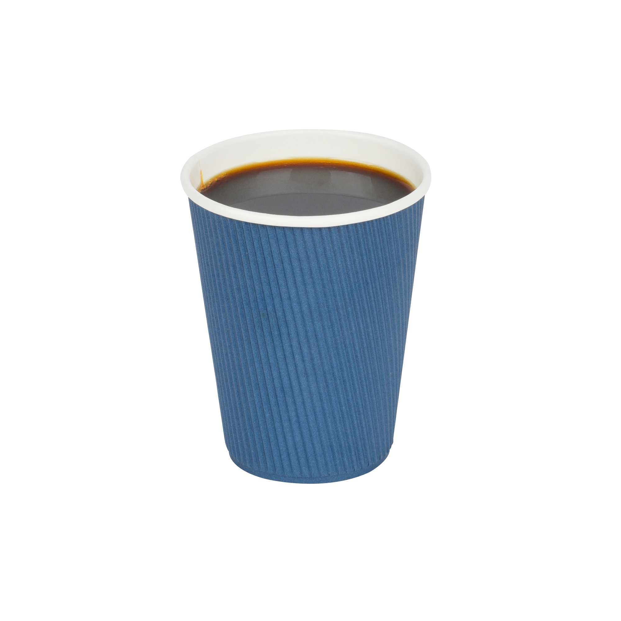Restpresso 12 oz Midnight Blue Paper Coffee Cup - Ripple Wall - 3 1/2" x 3 1/2" x 4 1/4" - 500 count box
