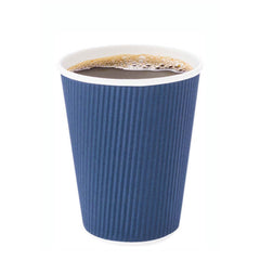 12 oz Midnight Blue Paper Coffee Cup - Ripple Wall - 3 1/2