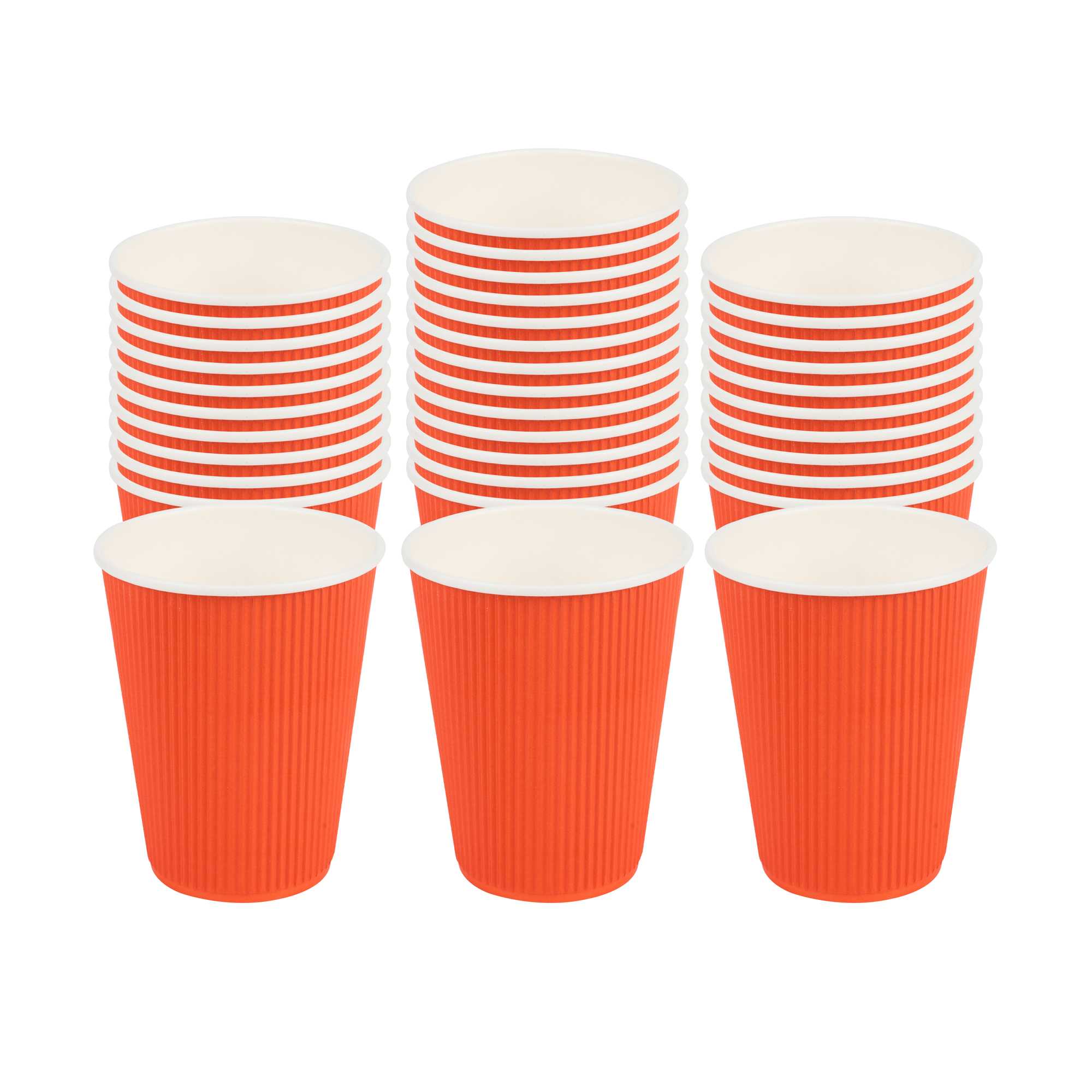 Restpresso 12 oz Tangerine Orange Paper Coffee Cup - Ripple Wall - 3 1/2" x 3 1/2" x 4 1/4" - 500 count box