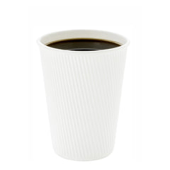 12 oz White Paper Coffee Cup - Ripple Wall - 3 1/2