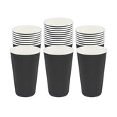16 oz Black Paper Coffee Cup - Ripple Wall - 3 1/2" x 3 1/2" x 5 1/2" - 500 count box