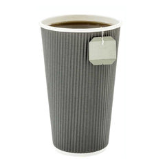 16 oz Gray Paper Coffee Cup - Ripple Wall - 3 1/2