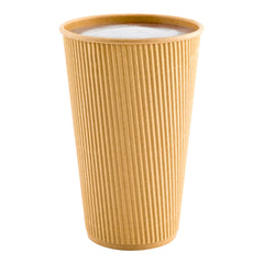 16 oz Kraft Paper Coffee Cup - Ripple Wall - 3 1/2