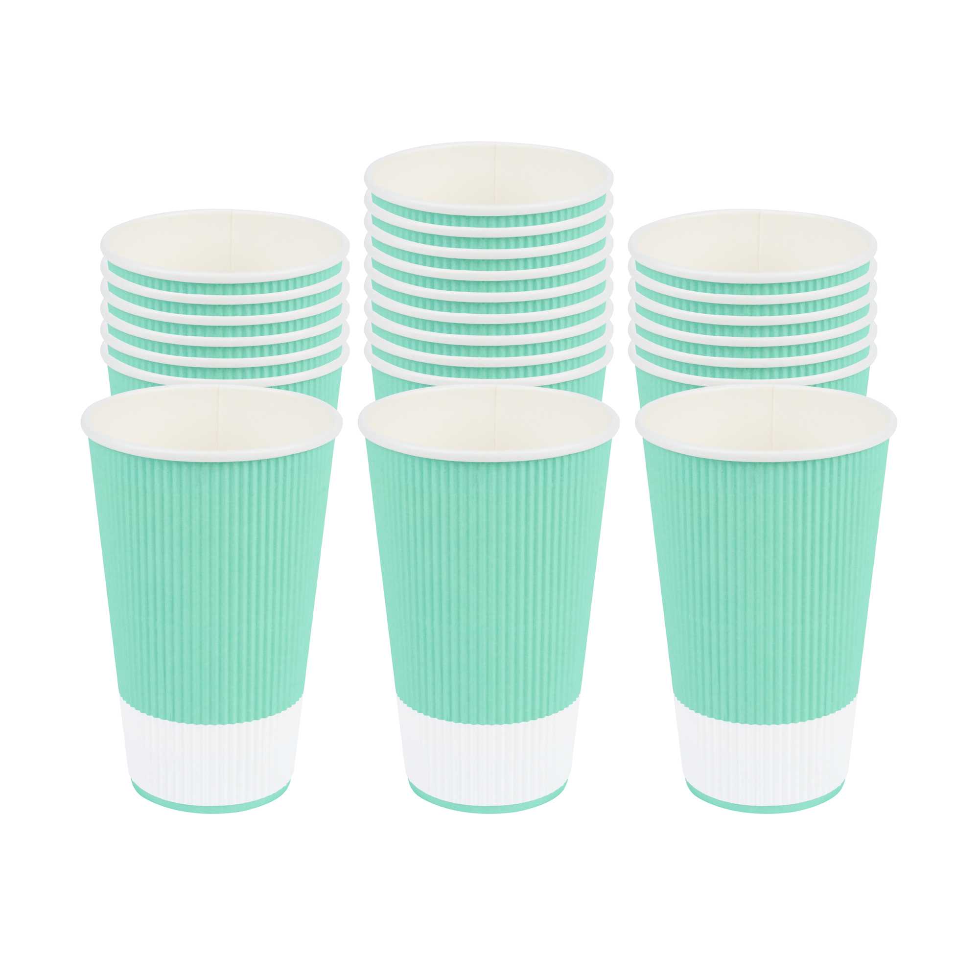 Restpresso 16 oz Light Green Paper Coffee Cup - Ripple Wall - 3 1/2" x 3 1/2" x 5 1/2" - 500 count box
