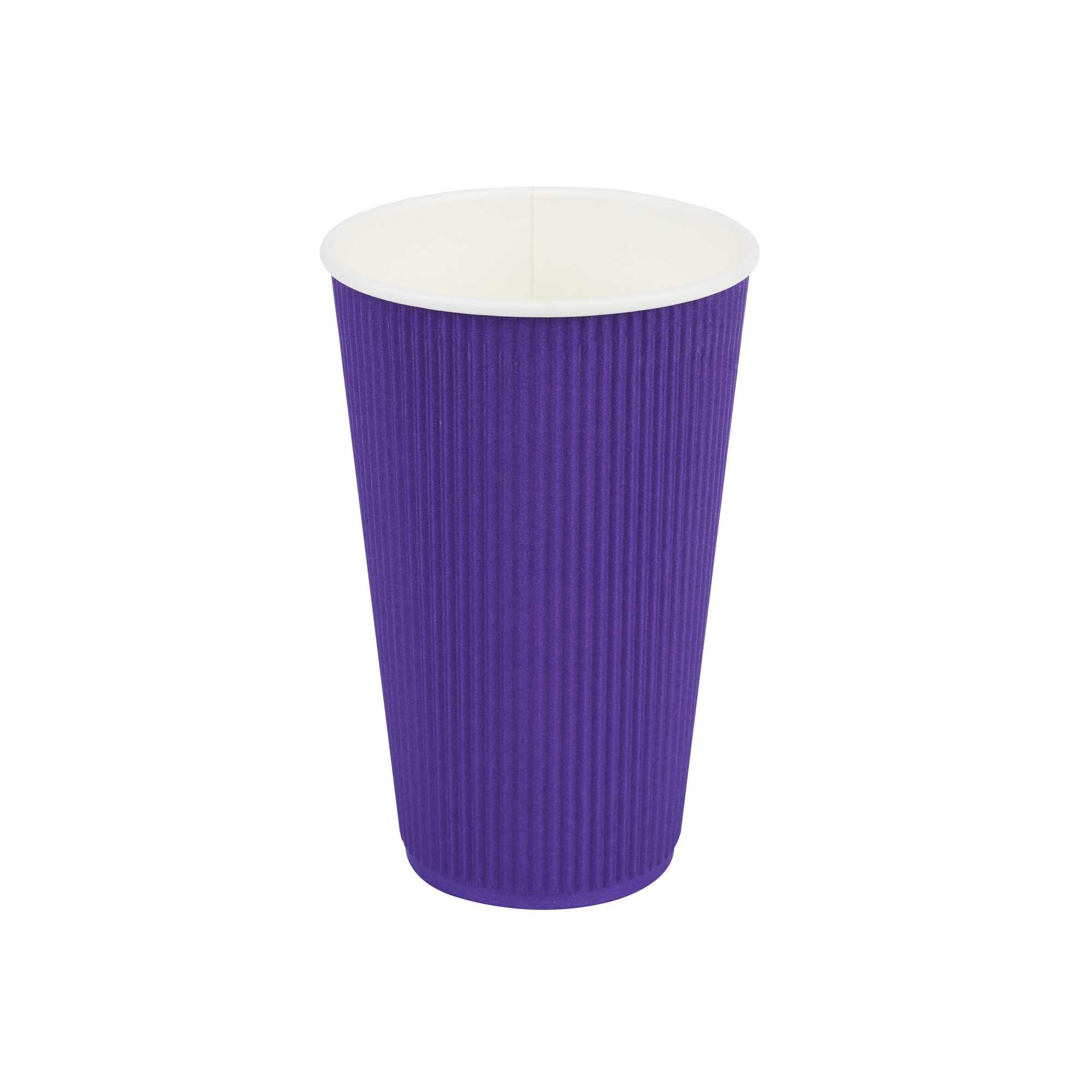 16 oz Royal Purple Paper Coffee Cup - Ripple Wall - 3 1/2