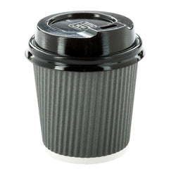 Black Plastic Coffee Cup Lid - Fits 4 oz - 2 1/2