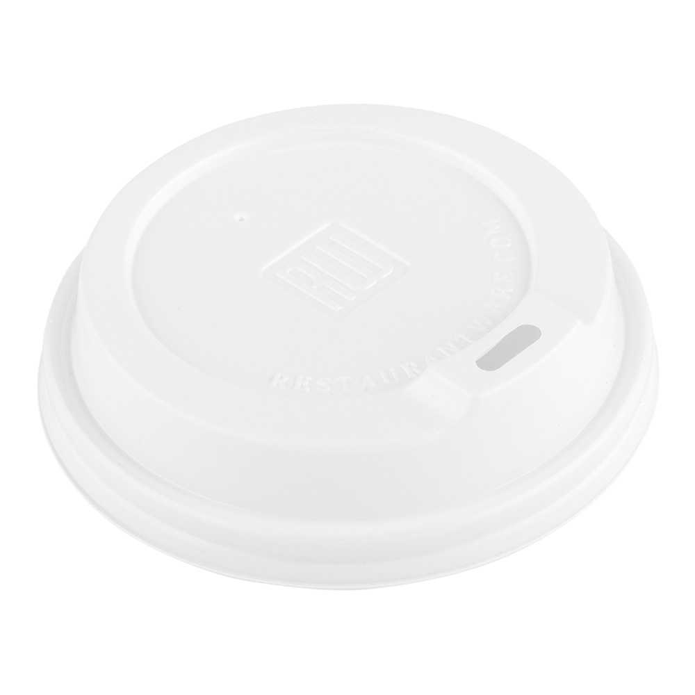 Restpresso White Plastic Coffee Cup Lid - Elevated Spout, Fits 8, 12, 16 and 20 oz - 500 count box