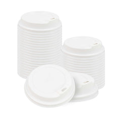 Restpresso White Plastic Coffee Cup Lid - Elevated Spout, Fits 8, 12, 16 and 20 oz - 500 count box