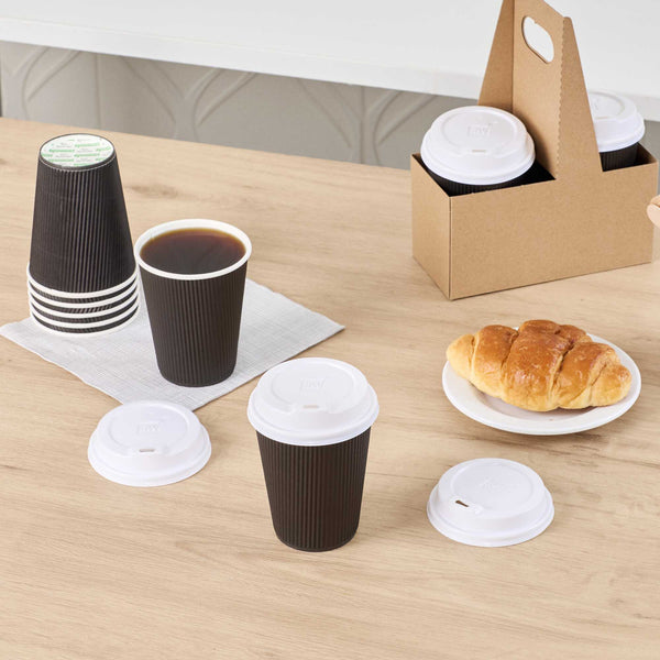 150 Pack Plastic Coffee Cup Lids For 10, 12, 16, 20, 22 Oz Paper Cups