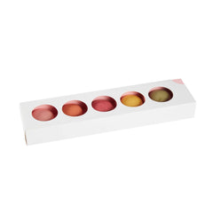 Valentino Rectangle White and Pink Paper Macaron Box - Holds 5 Macarons - 12
