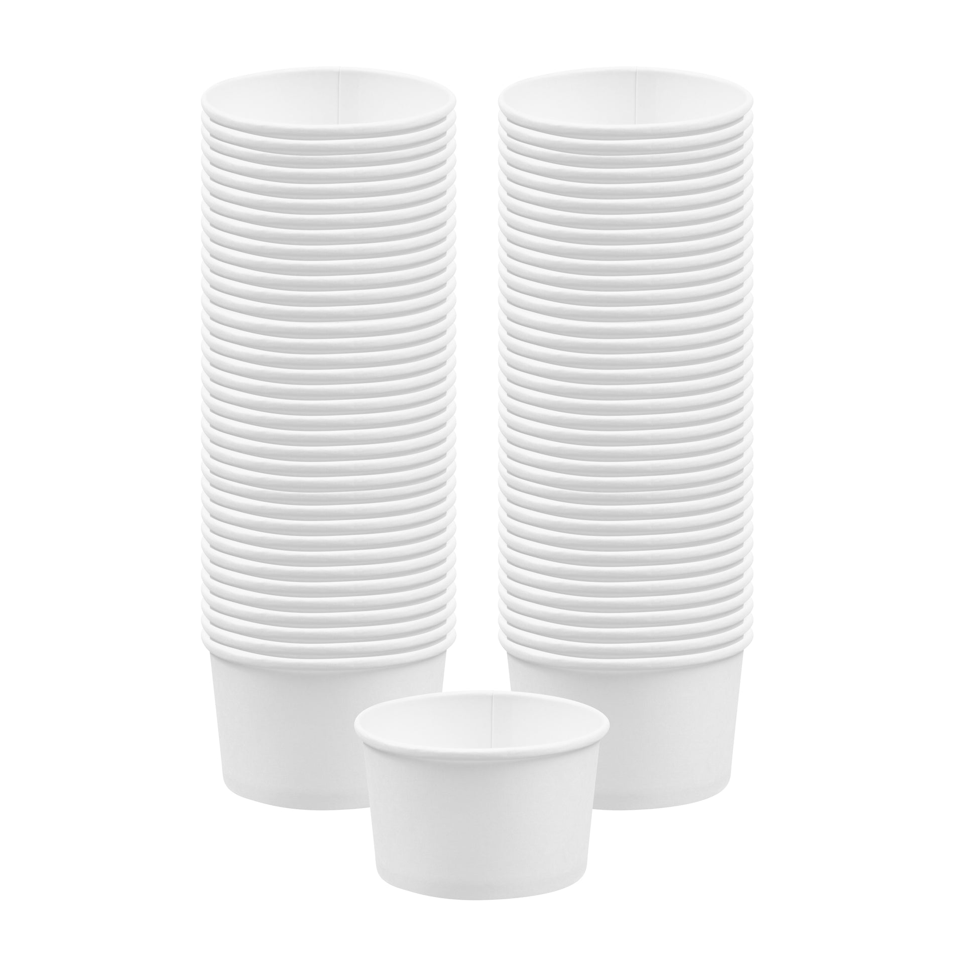 Coppetta 3 oz Round White Paper To Go Cup - 3" x 3" x 1 3/4" - 200 count box
