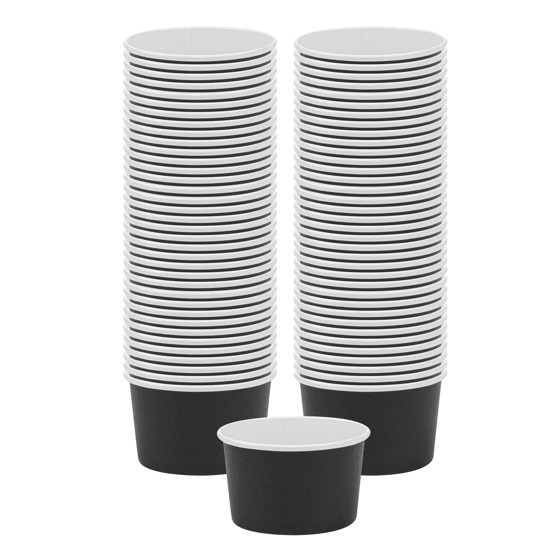 Coppetta 5 oz Round Black Paper To Go Cup - 3 1/4" x 3 1/4" x 2" - 200 count box