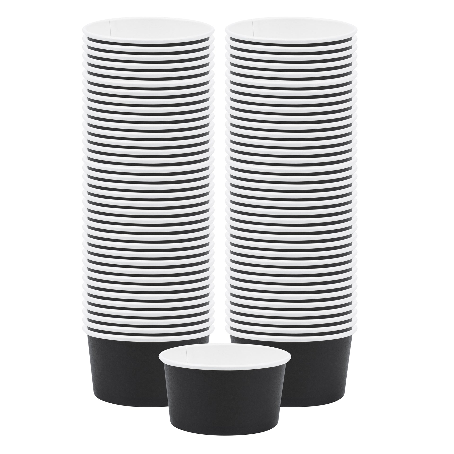 Coppetta 8 oz Round Black Paper To Go Cup - 3 3/4" x 3 3/4" x 2 1/4" - 200 count box