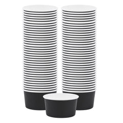 Coppetta 8 oz Round Black Paper To Go Cup - 3 3/4