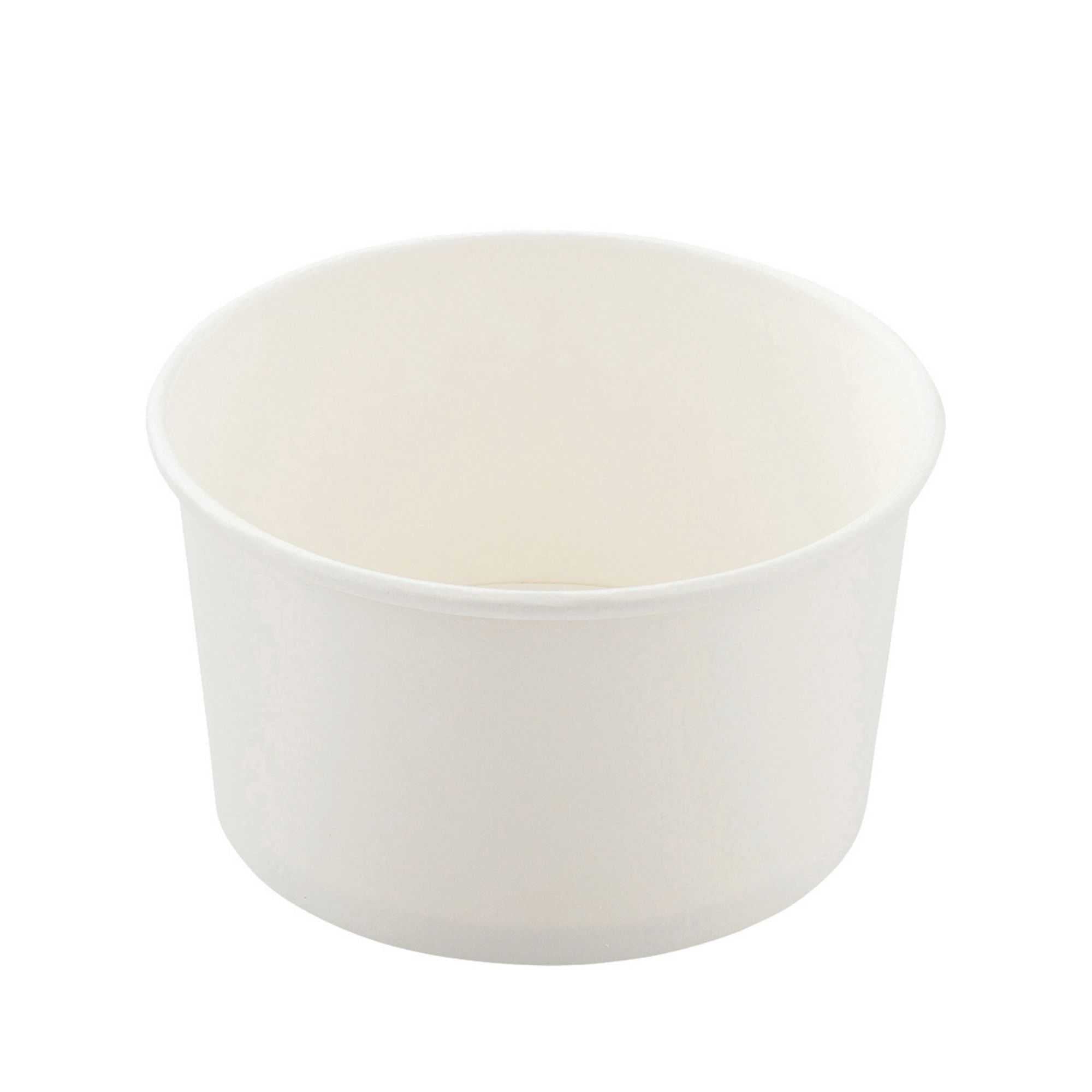 Coppetta 8 oz Round White Paper To Go Cup - 3 3/4" x 3 3/4" x 2 1/4" - 200 count box