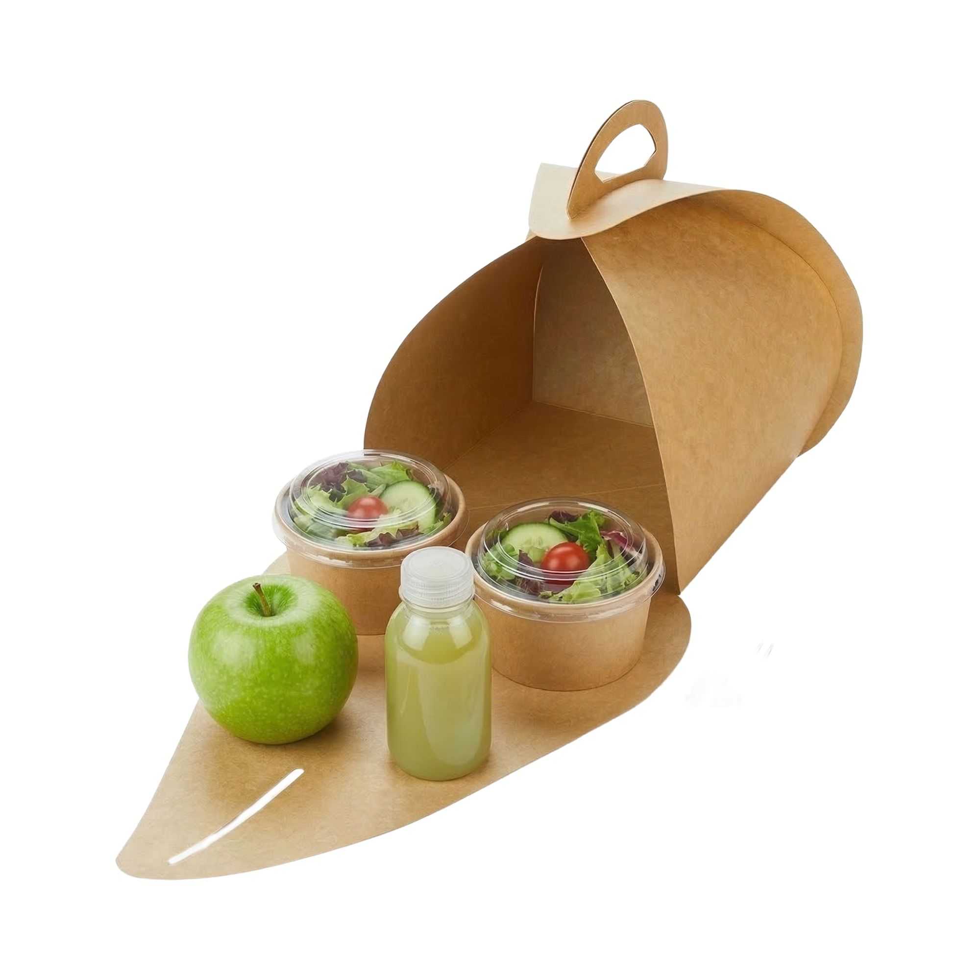 Ingenero Kraft Paper Small Lunch and Cake Box - 6 1/2" x 6 1/2" x 6 1/2" - 100 count box