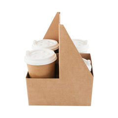 Kraft Paper Altalena Drink Carrier - Fits 4 Cups - 7 1/4