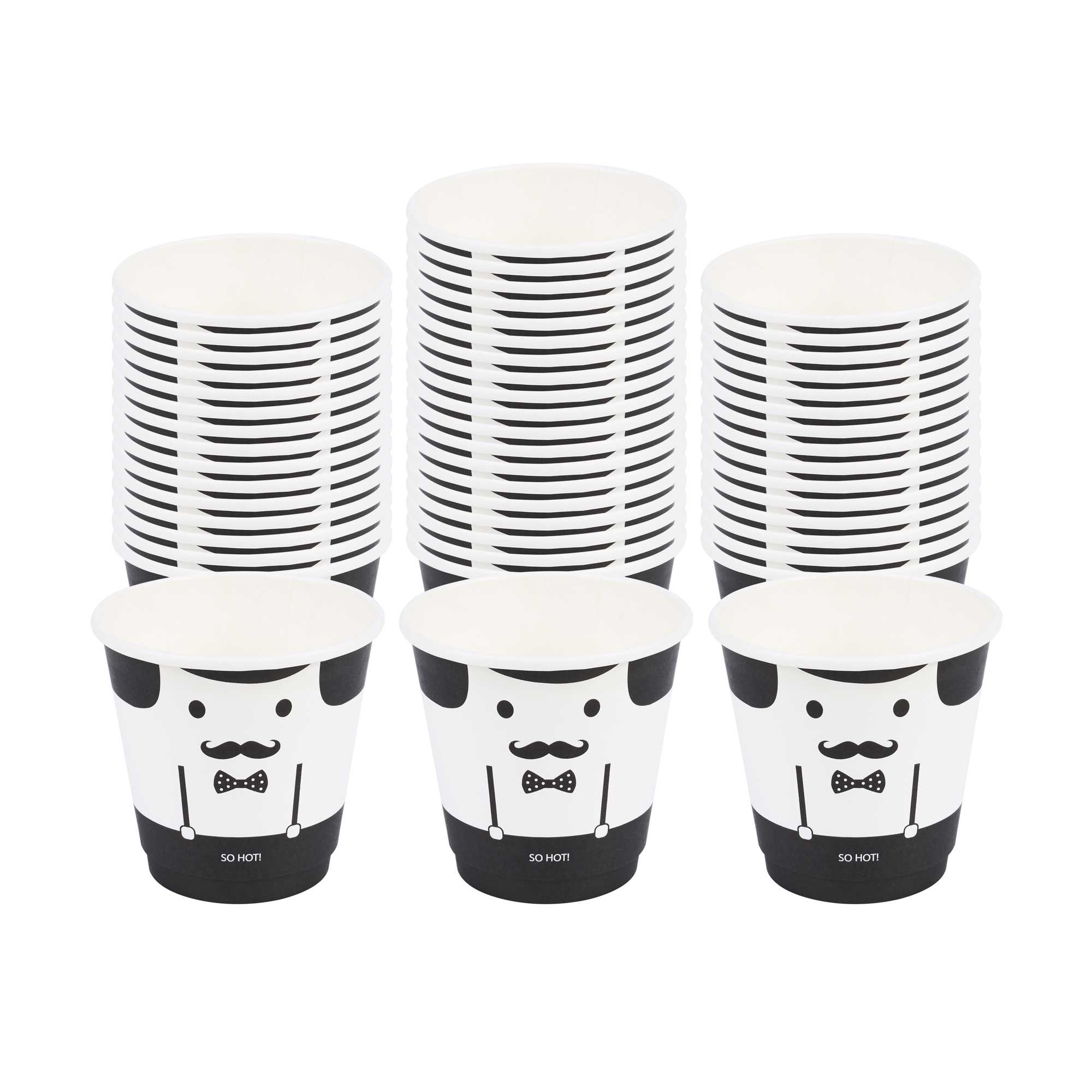 Restpresso 8 oz Monsieur Paper Coffee Cup - Double Wall - 3 1/2" x 3 1/2" x 3 1/4" - 25 count box