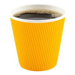 8 oz Yellow Paper Coffee Cup - Ripple Wall - 3 1/2