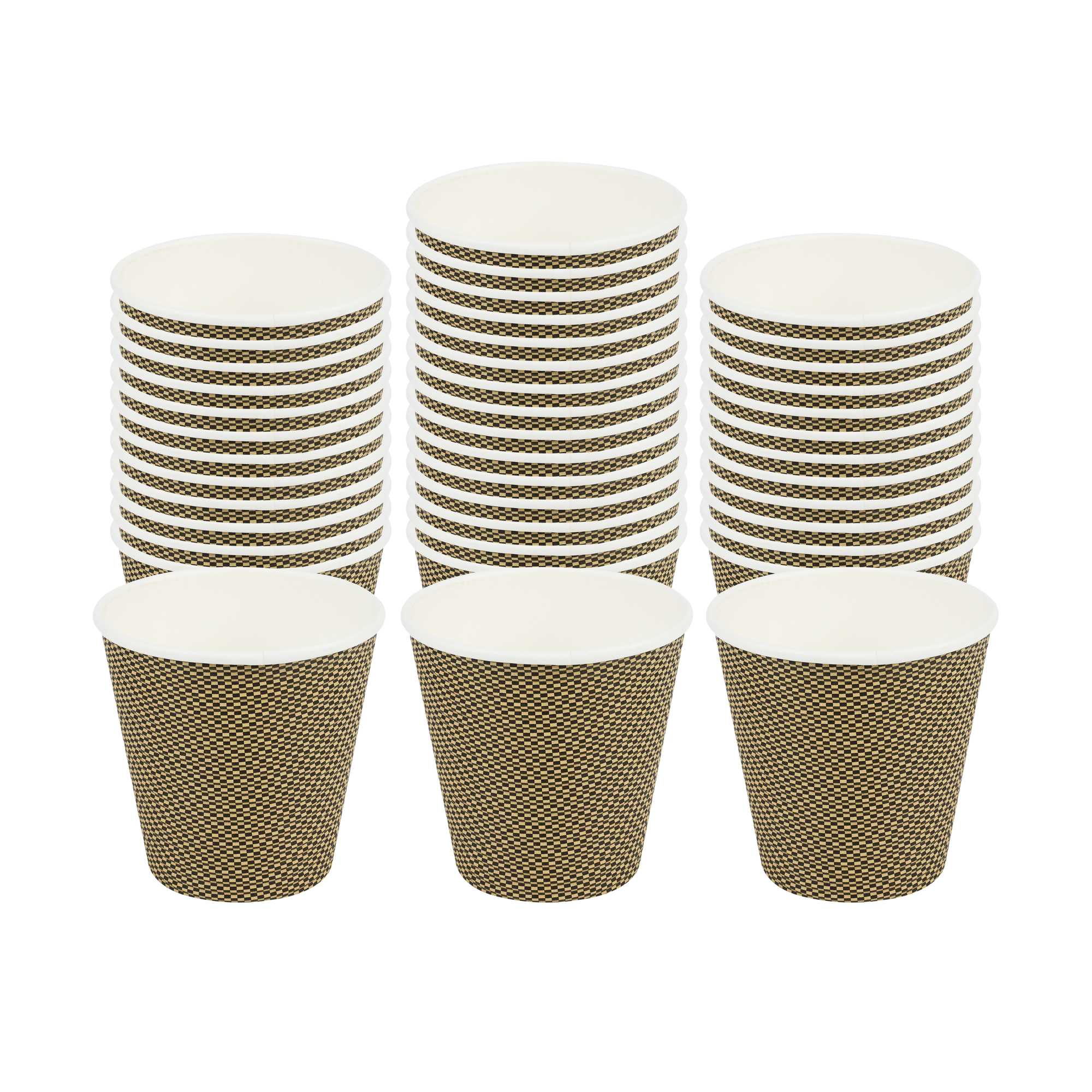 Restpresso 8 oz Mocha Pin Check Paper Coffee Cup - Spiral Wall - 3 1/2 ...