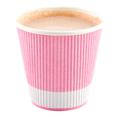 8 oz Light Pink Paper Coffee Cup - Ripple Wall - 3 1/2