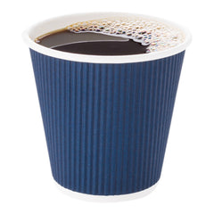 8 oz Midnight Blue Paper Coffee Cup - Ripple Wall - 3 1/2