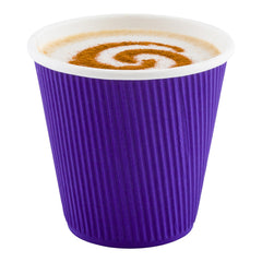 8 oz Royal Purple Paper Coffee Cup - Ripple Wall - 3 1/2