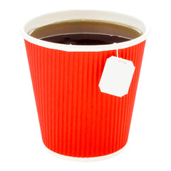8 oz Red Paper Coffee Cup - Ripple Wall - 3 1/2