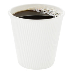 8 oz White Paper Coffee Cup - Ripple Wall - 3 1/2