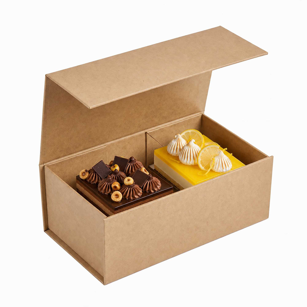 Cater Tek Rectangle Kraft Paper Small Tic Tac Box - Magnetic - 7" x 4" x 2 3/4" - 10 count box