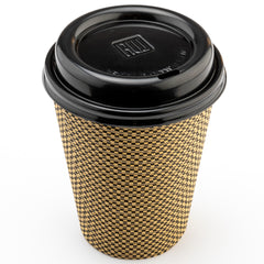 Restpresso Black Plastic Coffee Cup Lid - Fits 8, 12, 16 and 20 oz - 500 count box