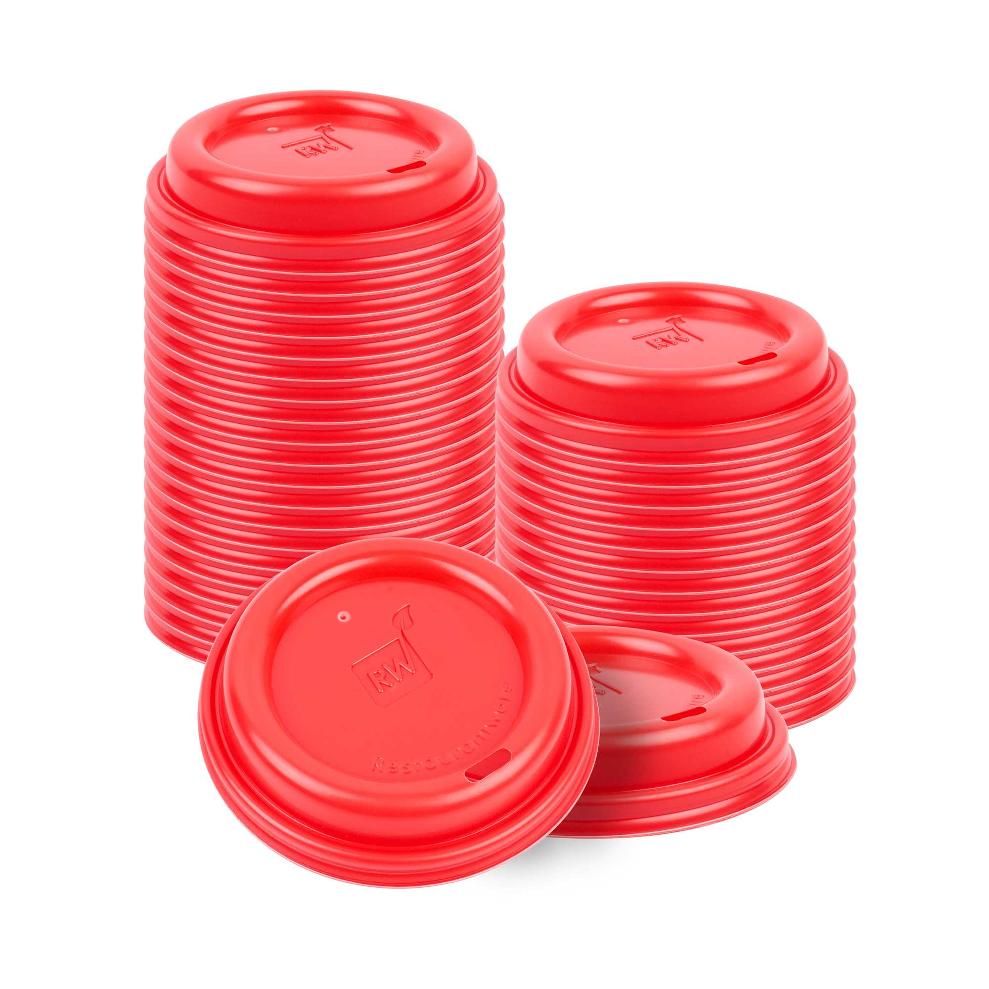 Restpresso Red Plastic Coffee Cup Lid - Fits 8, 12, 16 and 20 oz - 500 count box