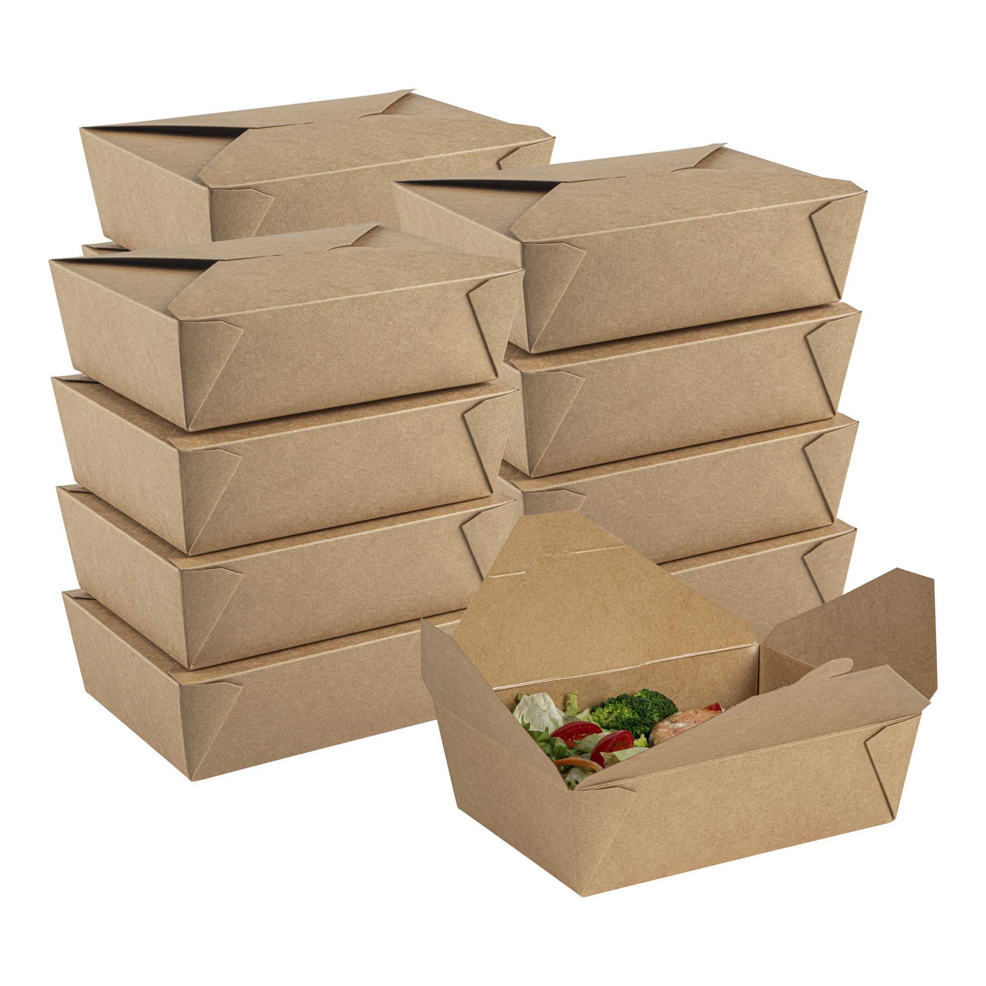 Bio Tek 71 oz Rectangle Kraft Paper #3 Bio Box Take Out Container - 8 1 ...