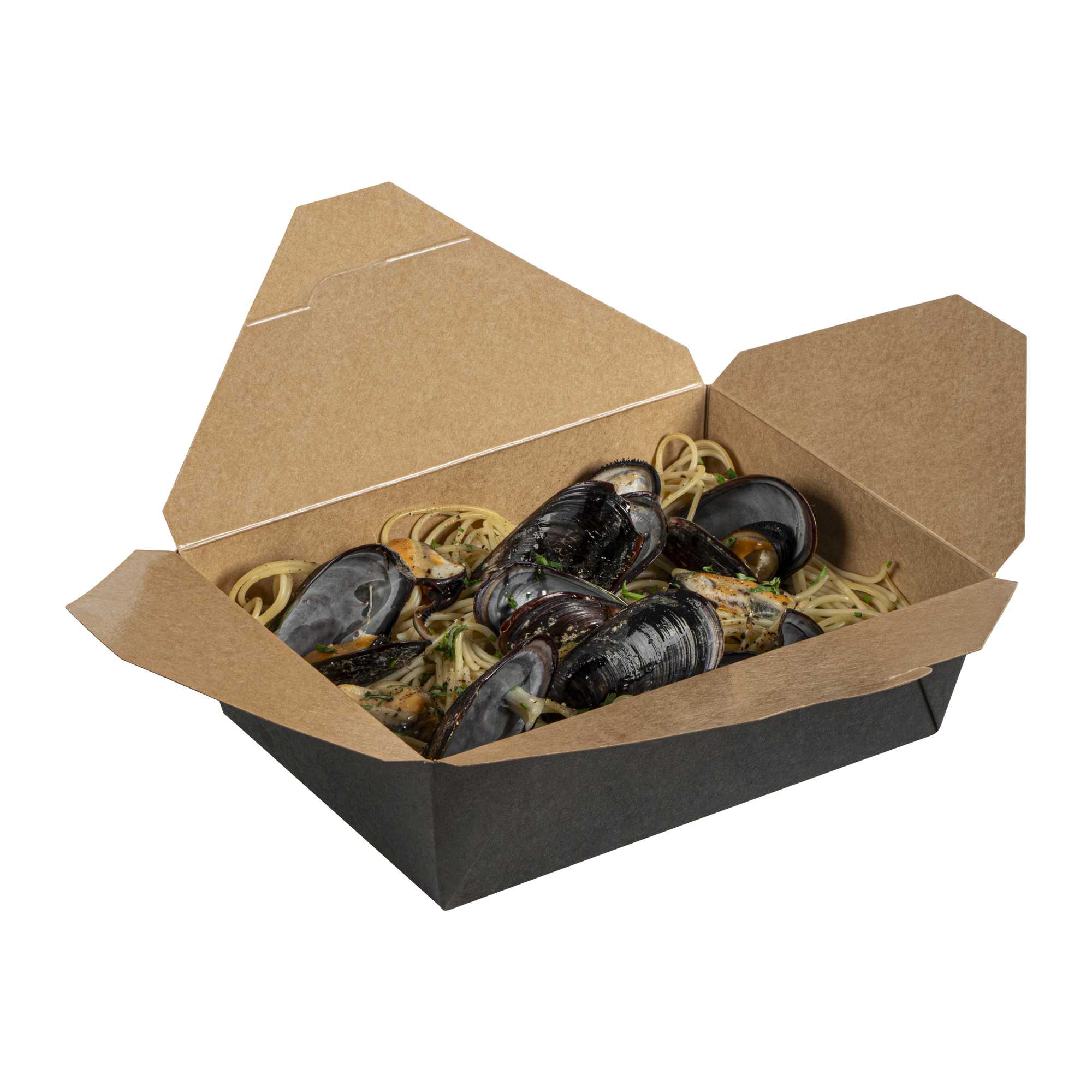 Bio Tek 71 oz Rectangle Black Paper #3 Bio Box Take Out Container - 8 1 ...