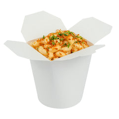 Bio Tek 16 oz Round White Paper Noodle Take Out Container - 3 1/4