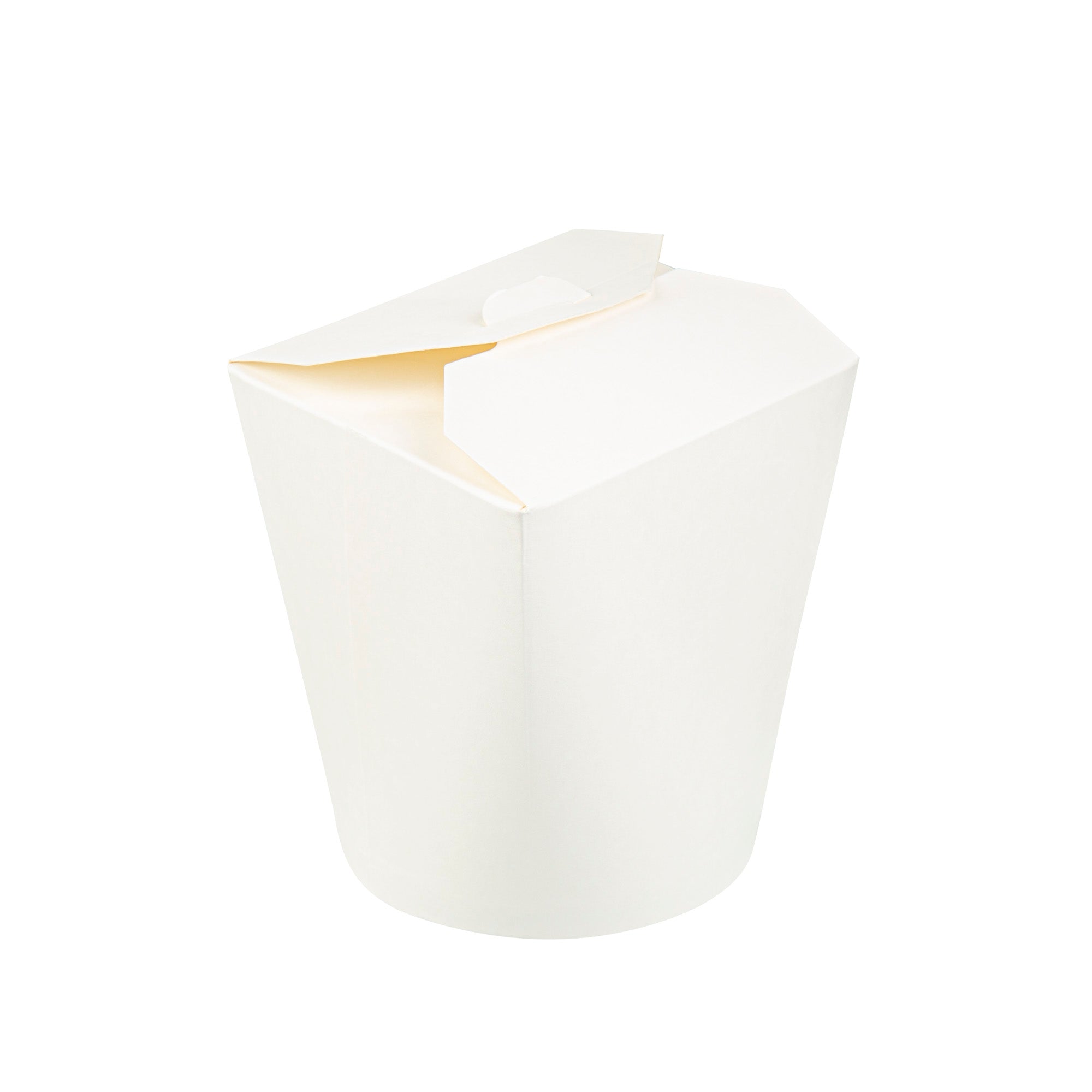 Bio Tek 32 oz Round White Paper Noodle Take Out Container - 4" x 3 1/2" x 4 1/2" - 200 count box