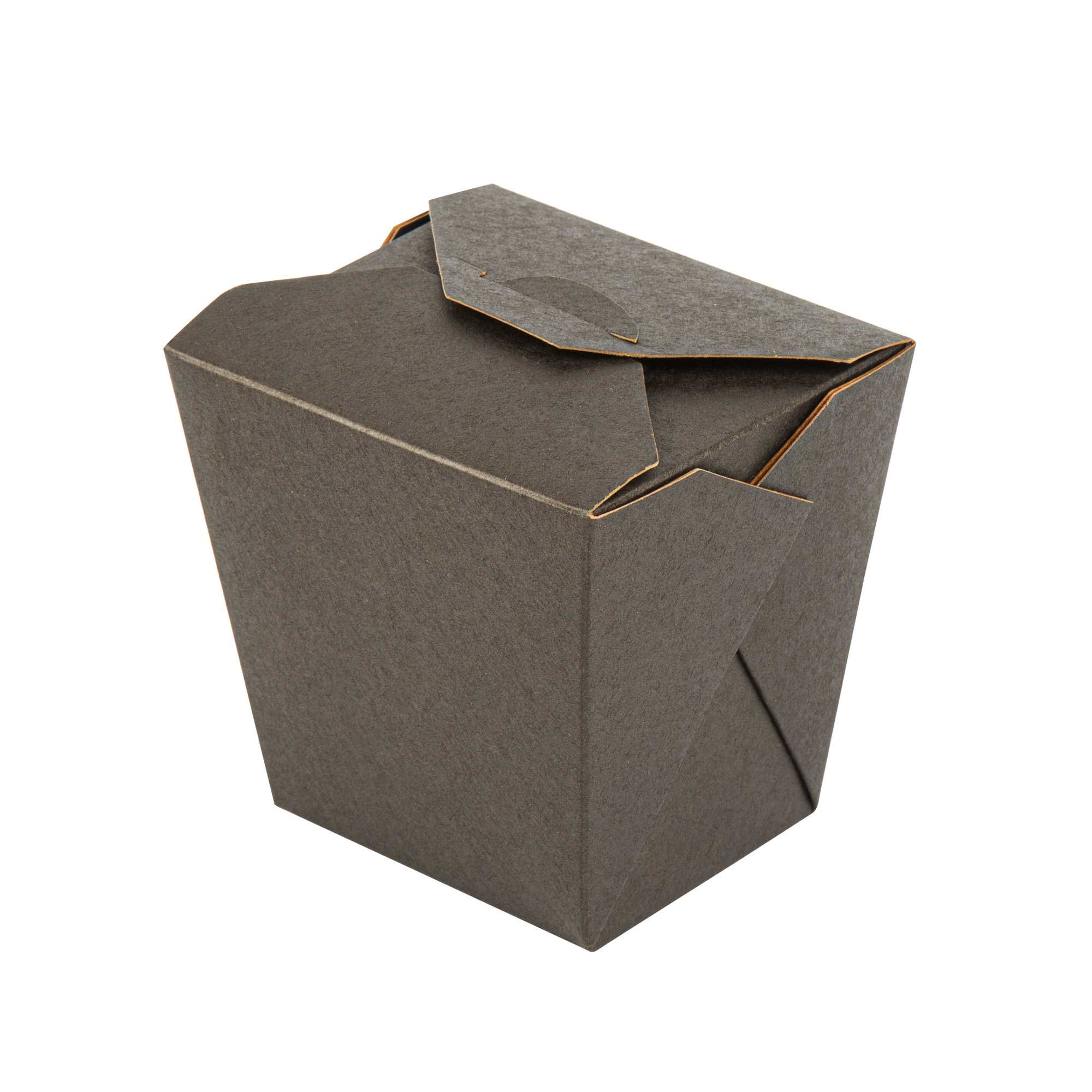 Bio Tek 26 oz Square Kraft Paper Noodle Take Out Container - 4" x 3 1/2" x 4" - 50 count box