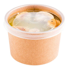 Bio Tek Round Clear Plastic Soup Container Lid - Fits 8 and 12 oz - 25 count box
