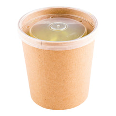 Bio Tek Round Clear Plastic Soup Container Lid - Fits 16 oz - 25 count box