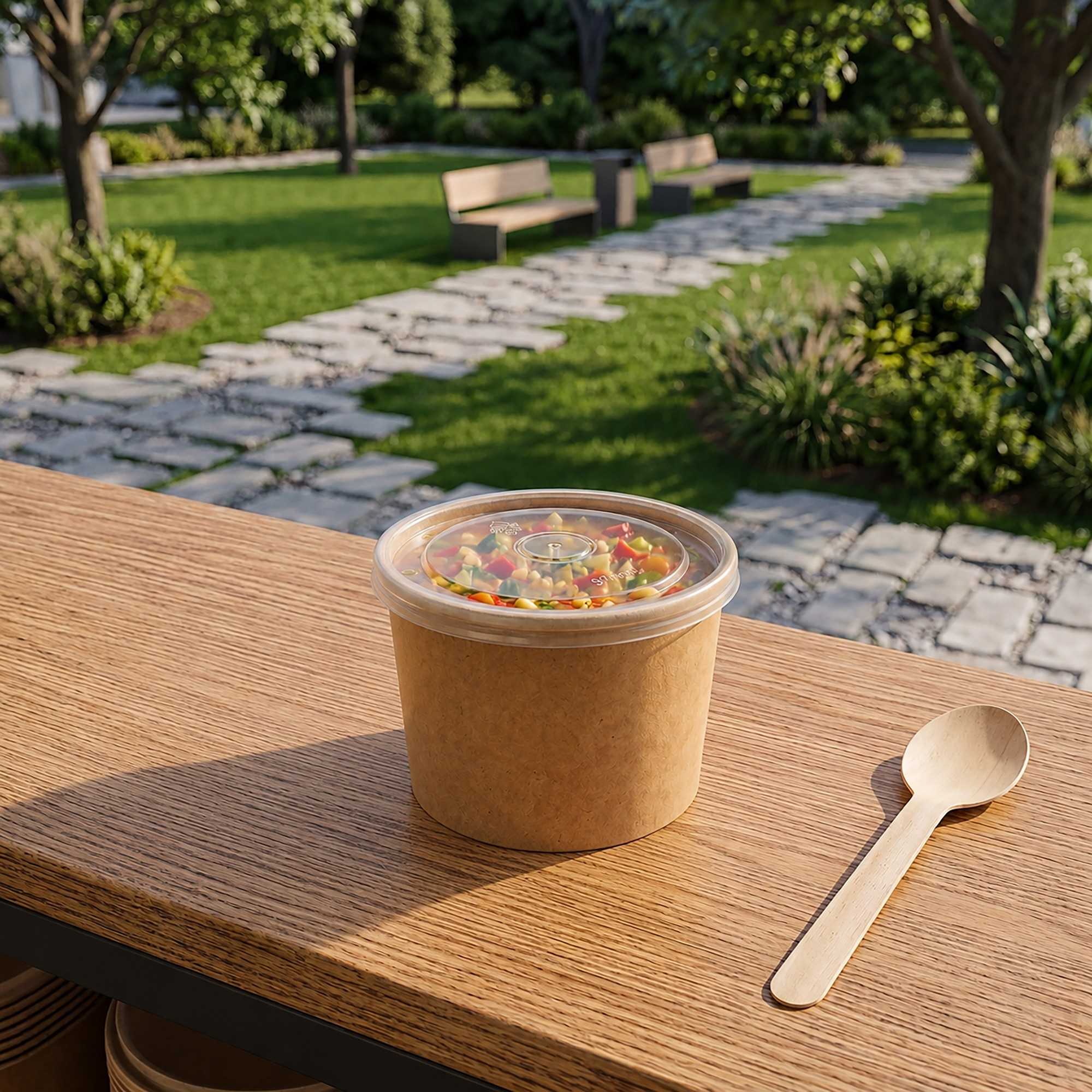 Container Powder Soup Bio Tek Round Clear Plastic Soup Container Lid - Fits 16 oz - 200 count box