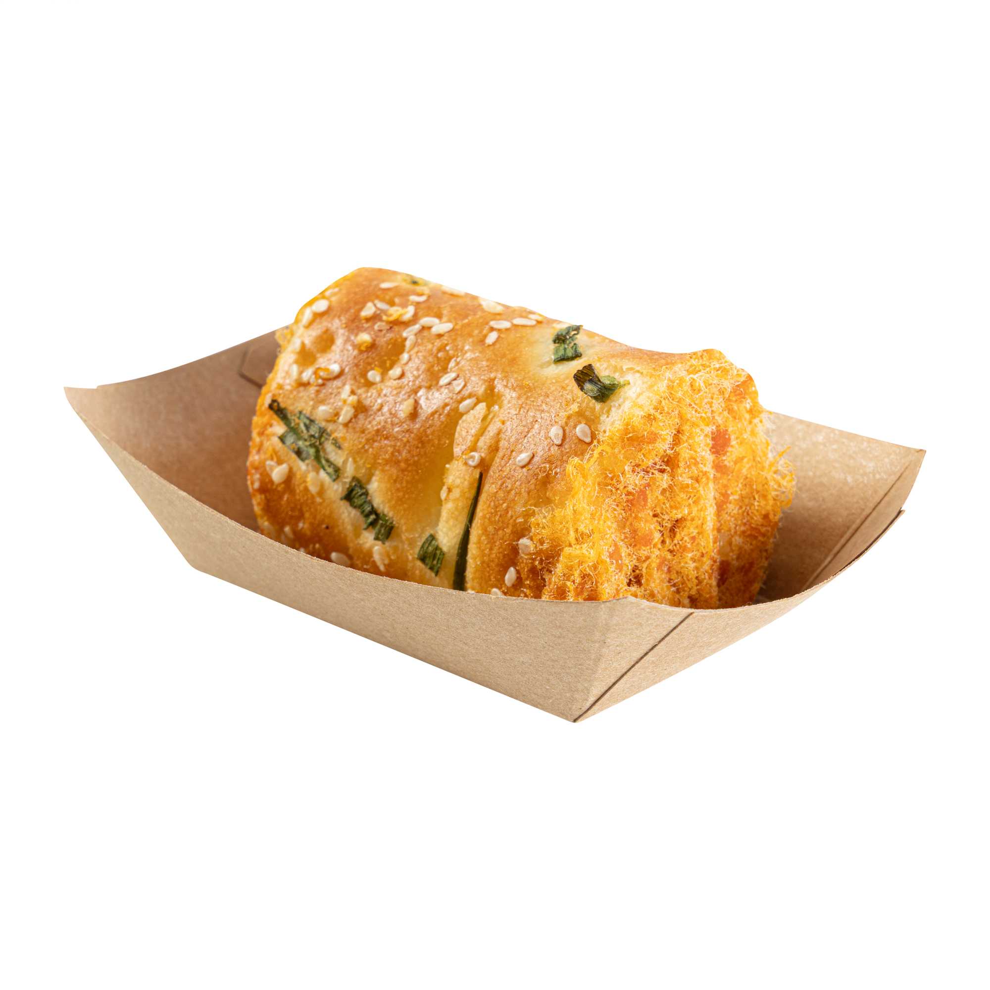 Bio Tek 4 oz Kraft Paper #25 Food Tray / Boat - 3" x 2" x 1" - 400 count box