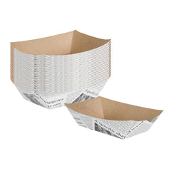 Bio Tek 1/2 lb Newsprint Paper #50 Food Tray / Boat - 4 1/4