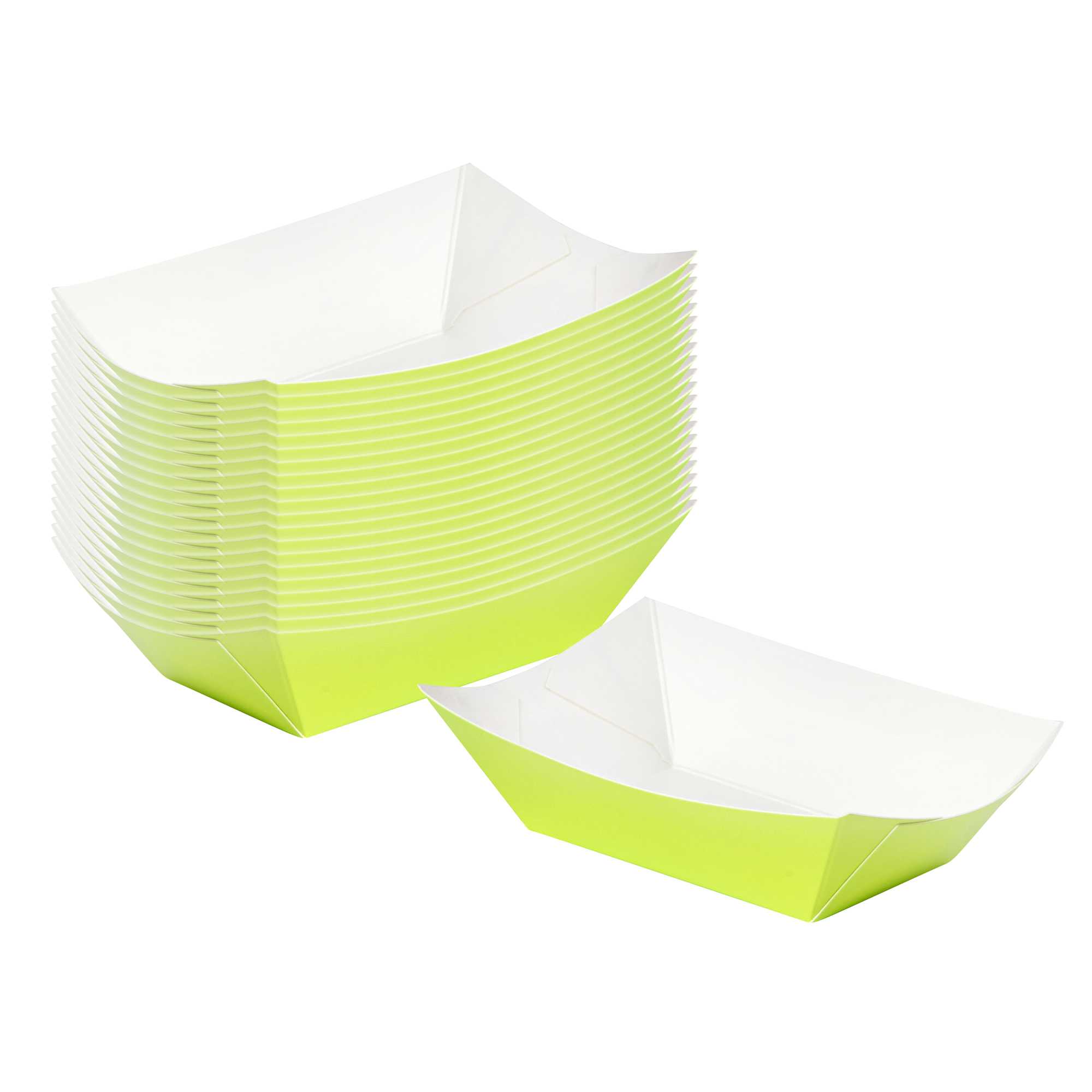 Bio Tek 1 lb Eco Green Paper #100 Food Tray / Boat - 5 1/2" x 3 1/2" x 2" - 200 count box