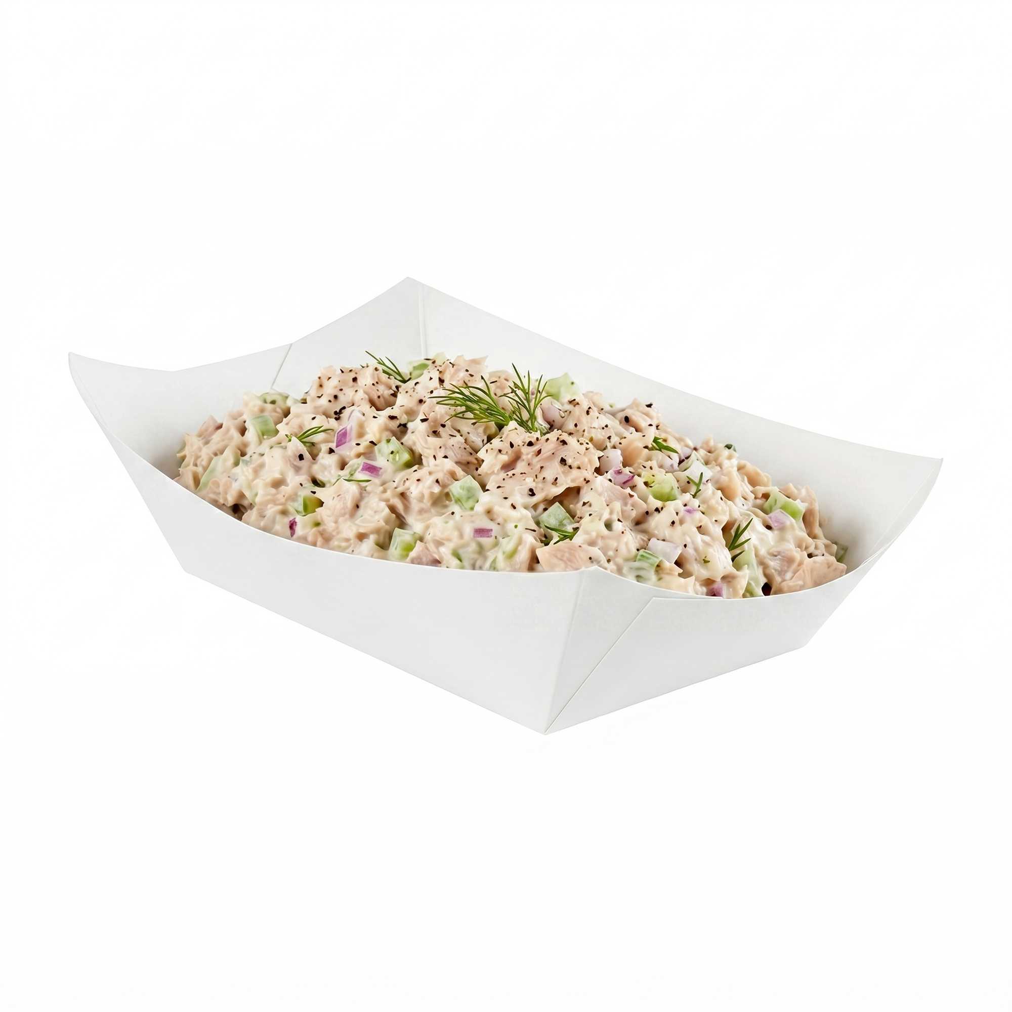 Bio Tek 1 lb White Paper #100 Food Tray / Boat - 8 1/4" x 6" x 2 1/4" - 200 count box