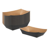 Bio Tek 2 lb Black Paper #200 Food Tray / Boat - 6 1/2" x 3 3/4" x 2 1/4" - 200 count box