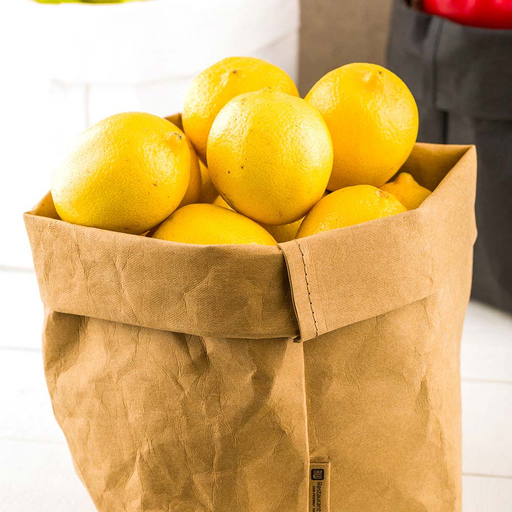 DuraLux Kraft Paper Washable Bag - 6 1/4" x 6 1/4" x 9 3/4" - 1 count box